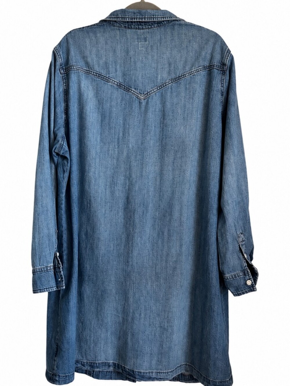 Lee Denim Shirt Dress in Blue Wash - Picture 2 of 4